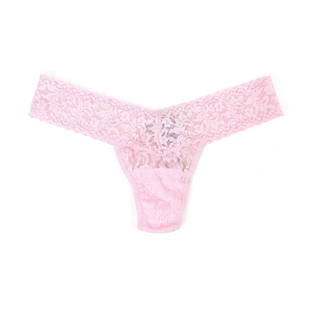 NWT Hanky Panky Low Rise Light Pink Lace Thong - One Size